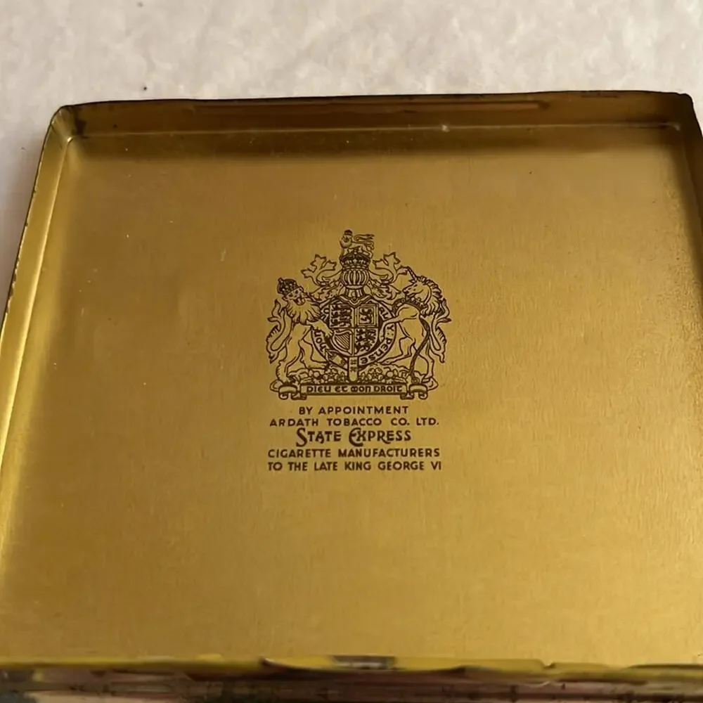 State Express Cigarettes 555 Yellow Tin Box Vintage
